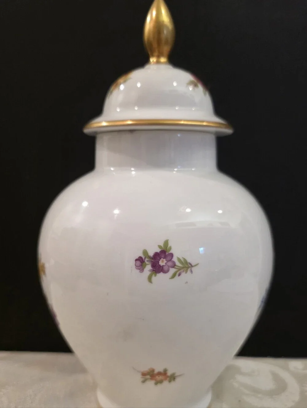 Vintage House of Goebel Bavaria Porcelain Lidded Urn/ Ginger Jar Handpainted